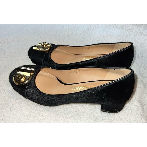 Salvatore Ferragamo Pony-Style Calfskin Heels - size 40/8 - H18 - Picture 3 of 12